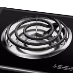 BLACK+DECKER 6 in. Single Burner Portable Hot Plate with Variable Temperature Control, Black thumbnail 7