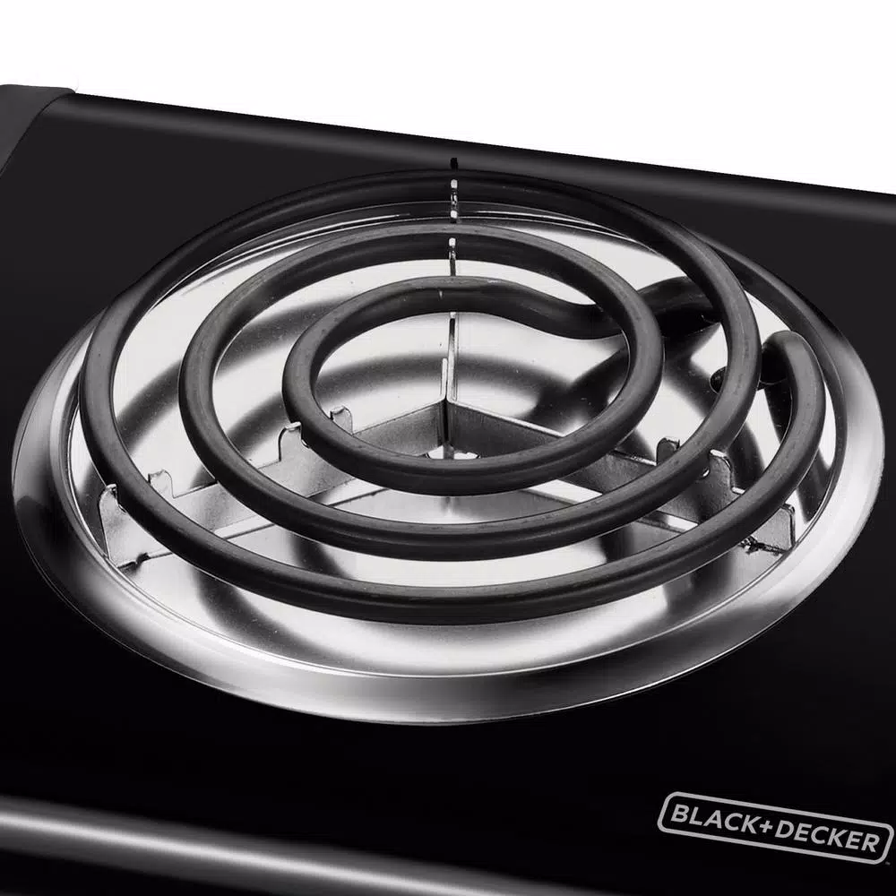 BLACK+DECKER 6 in. Single Burner Portable Hot Plate with Variable Temperature Control, Black