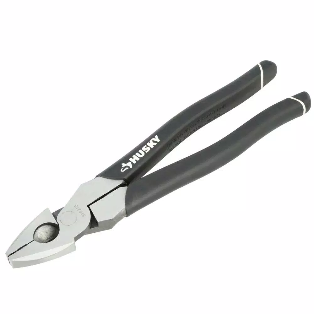 Husky 3-Piece High-Leverage Pliers Set - Diagonal, Long Nose, and Linesman Pliers