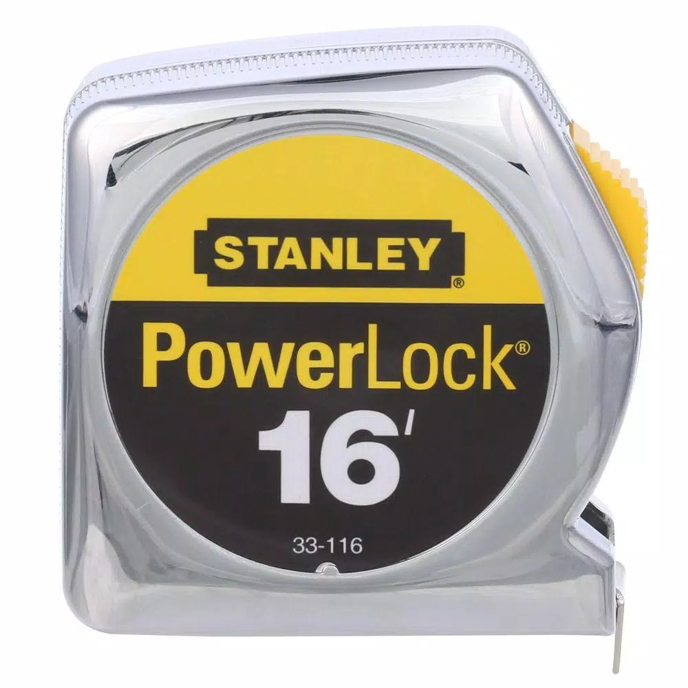 Stanley 16 ft. PowerLock Tape Measure with Tru-Zero Hook and Mylar Polyester Blade