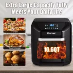 Costway 10.6 Qt. Black Air Fryer Oven with Rotisserie, 1700W Digital Air Fryer with 7 Presets thumbnail 5