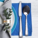 Hampton Signature Brocade 20-Piece Hammered 18/0 Stainless Steel Flatware Set, Service for 4 thumbnail 3