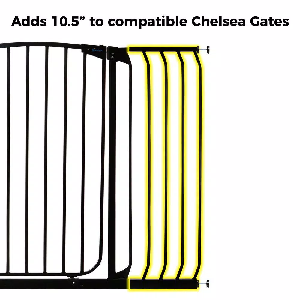 Dreambaby 10.5 in. Gate Extension for Chelsea Extra Tall Child Safety Gates, Black