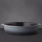 BergHOFF GEM 3 Qt. Stoneware Round Baking Dish, Grey Enamel Casserole Pan thumbnail 3