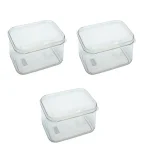 Lustroware Micro Clear Polypropylene Food Storage Container Set, 3-Piece thumbnail 1