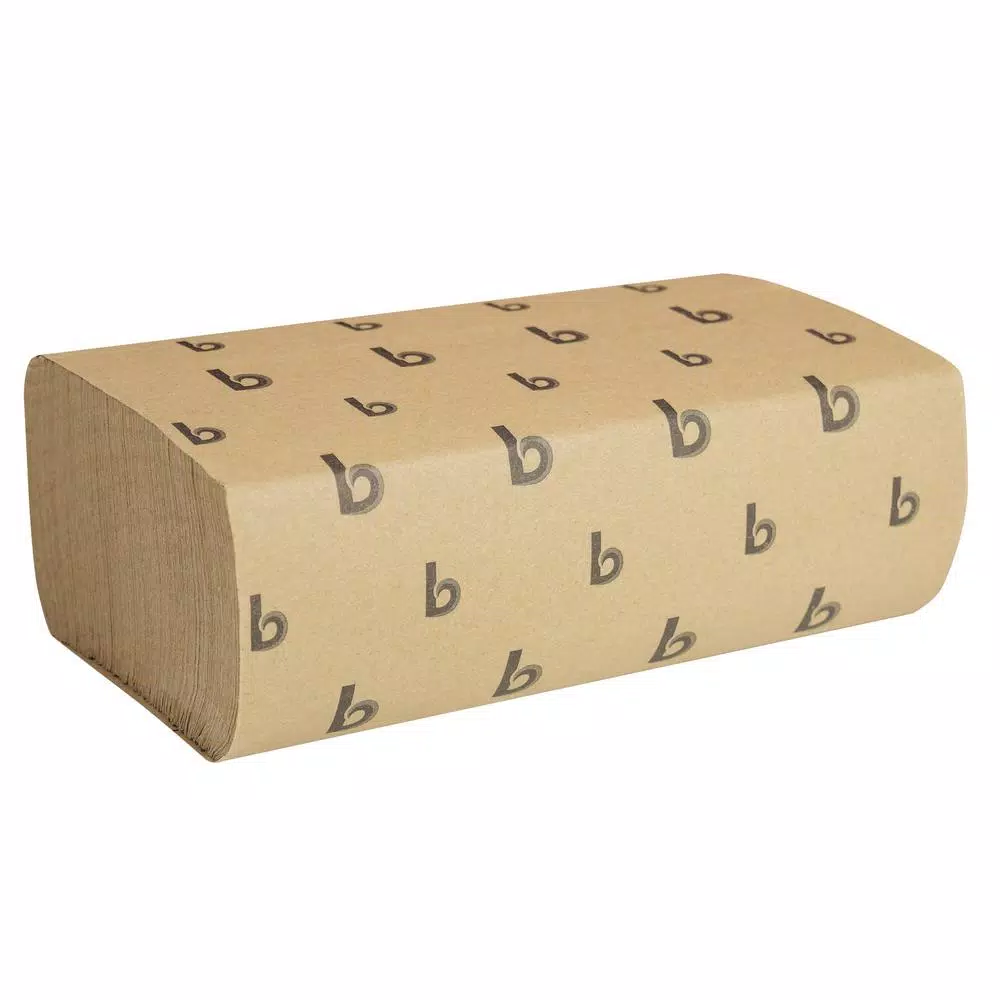 Boardwalk Natural Multi-Fold Paper Towels, 9 x 9.45 in, 250 Sheets per Pack, 16 Packs per Carton