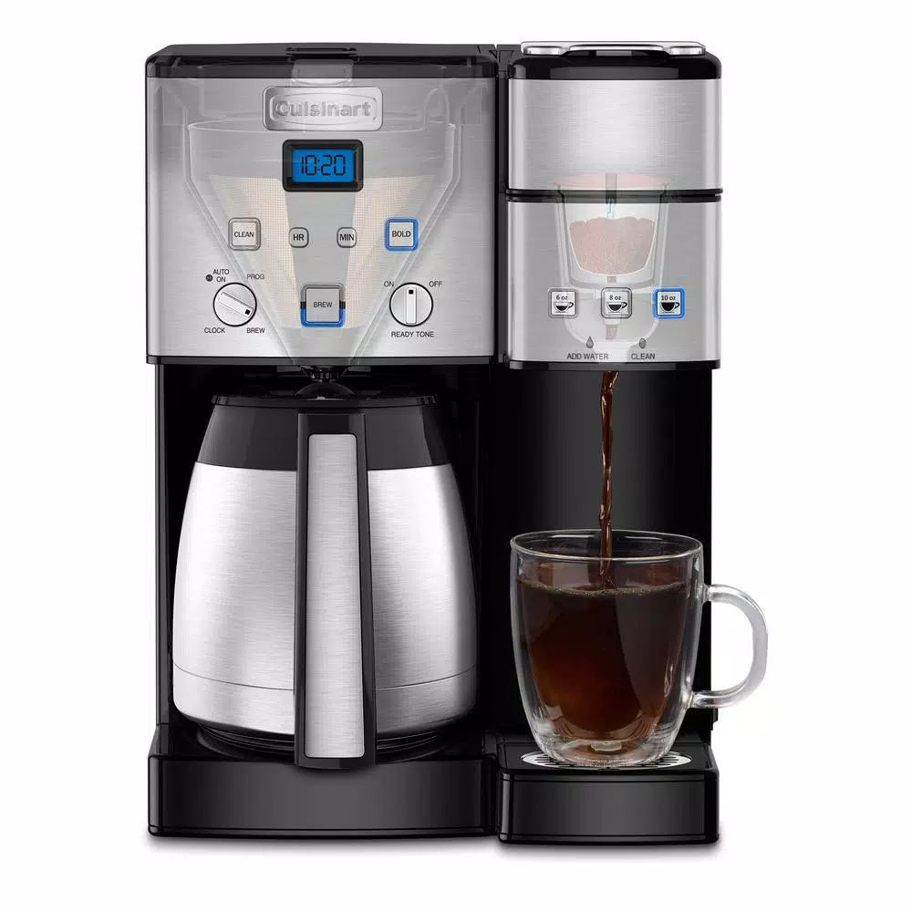 Cuisinart Coffee Center 10-Cup Thermal Coffeemaker and Single-Serve Brewer, Brushed Chrome