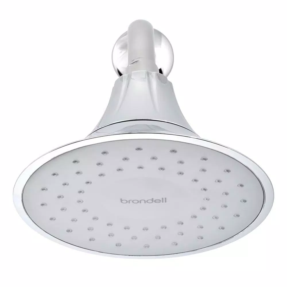 Brondell VivaSpring 6.5 in. Single Wall Mount Fixed Rain Shower Head with KDF Filtration, Chrome