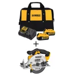 DEWALT 20V MAX Cordless 6-1/2 in. Circular Saw Kit with (2) 5.0 Ah Batteries and Charger thumbnail 1