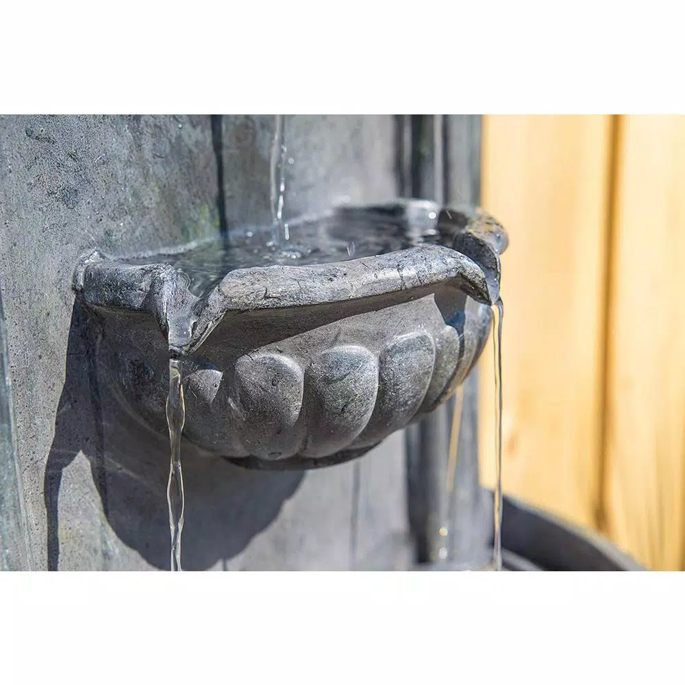 Kenroy Home Royal Resin Wall Fountain with Lion Head Design and LED Light, Zinc Finish