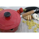Chasseur 2.5 qt. Enameled Cast Iron Sauce Pan with Lid, Red thumbnail 3