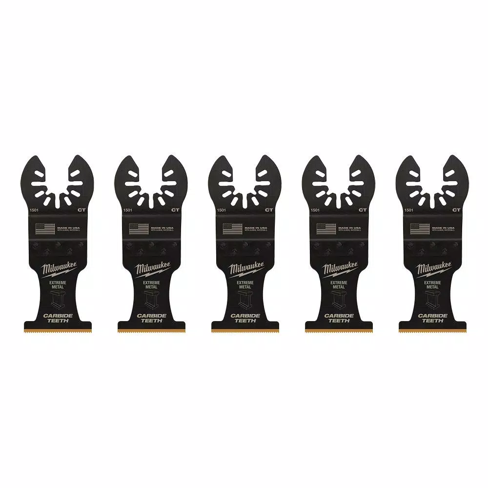 Milwaukee 1-3/8 in. Carbide Universal Fit Extreme Metal Cutting Oscillating Multi-Tool Blades, 10-Pack