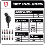 Milwaukee SHOCKWAVE 30° Knuckle Pivoting Bit Holder Set, 11-Piece thumbnail 2