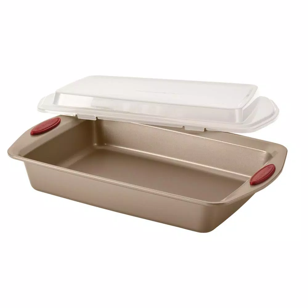 Rachael Ray Cucina 10-Piece Nonstick Bakeware Set, Carbon Steel, Latte and Cranberry