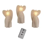 Lavish Home Angel LED Flameless Candle Set of 3 - Real Wax with Remote thumbnail 1
