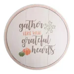 Home Essentials 14 in. Harvest Devotions Wooden Lazy Susan - Rustic Round Serving Tray thumbnail 1