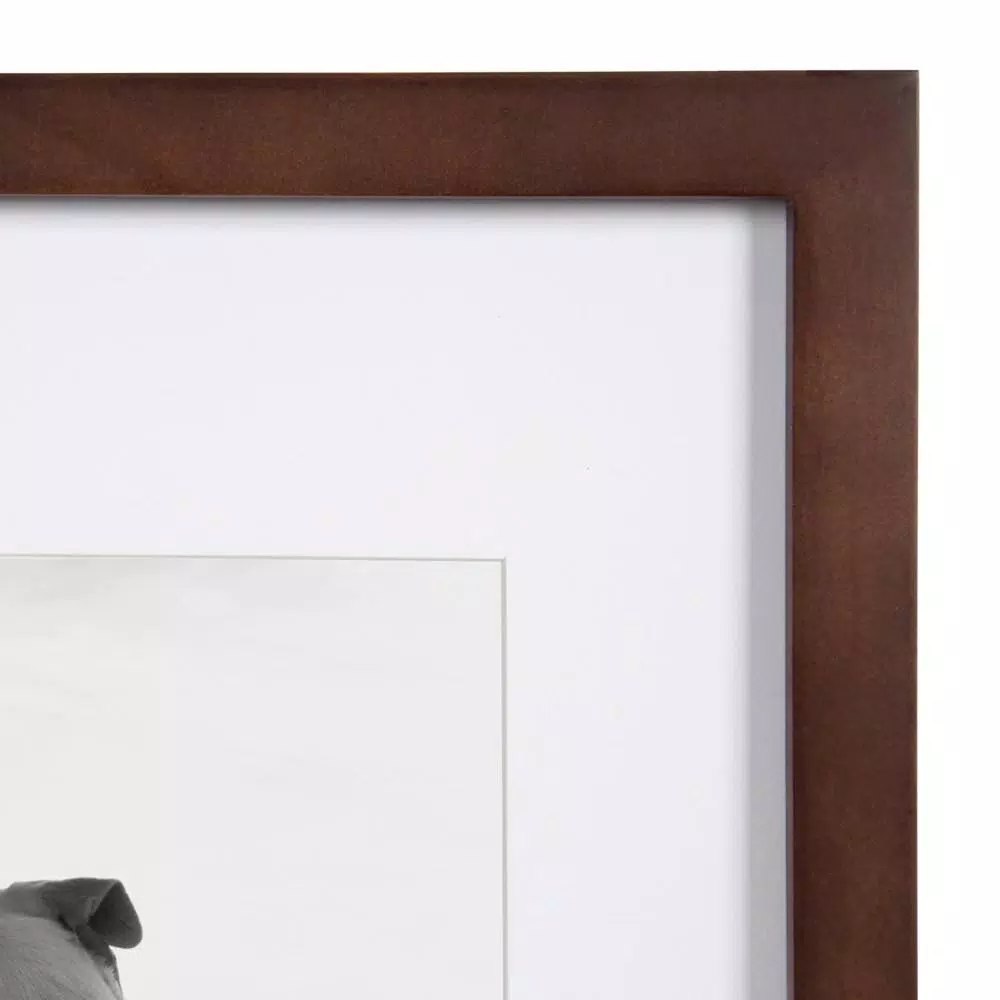 DesignOvation Design Ovation Gallery Wood Picture Frame Set, Walnut Brown, 14 x 18 in. (Set of 2)