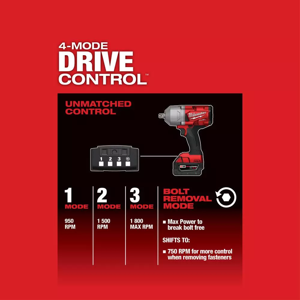 Milwaukee M18 FUEL 1/2 in. High Torque Impact Wrench with Pin Detent (Tool-Only)