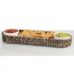 Unbranded CreativeWare Island Breeze 3-Piece Chip 'n Dip Server Set with Water Hyacinth Basket and Ceramic Bowls thumbnail 6