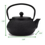 Mind Reader 2.5-Cup Black Japanese Style Cast Iron Tetsubin Teapot with Infuser thumbnail 7