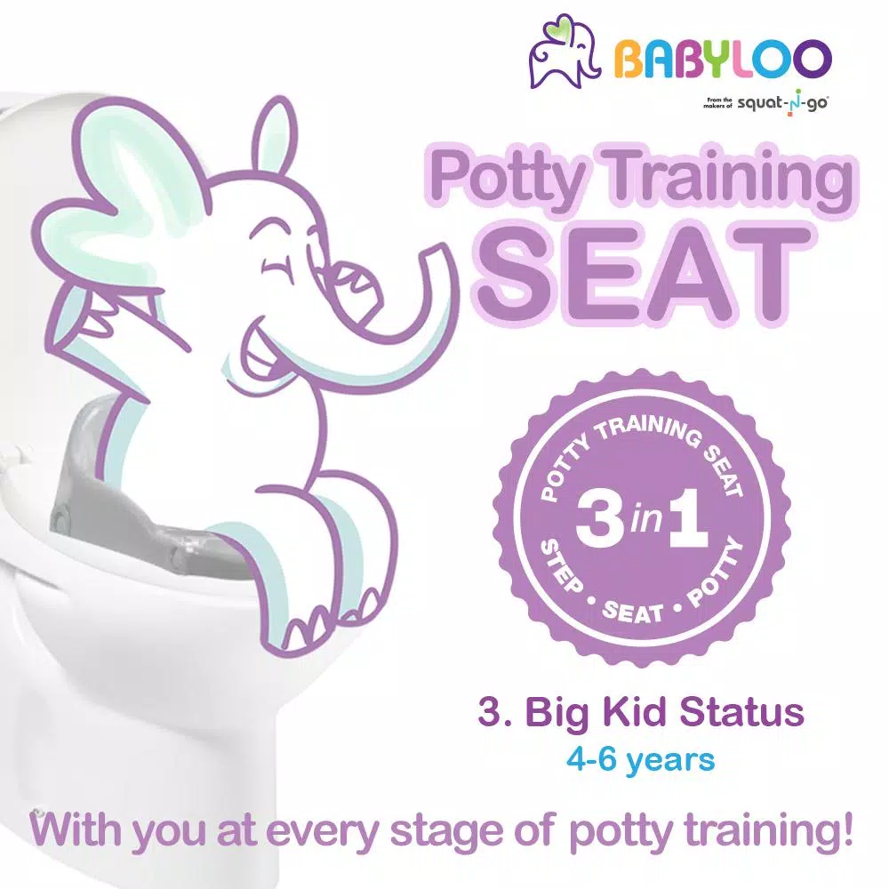 Babyloo Bambino 3-in-1 Convertible Toddler Potty Trainer and Step Stool - Gray