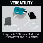 Makita ADP05 18V LXT Lithium-Ion Cordless USB Power Source with Dual Ports thumbnail 9
