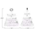3R Studios White Decorative 3-Tier Tray - Rustic Distressed Wood and Metal Design thumbnail 5