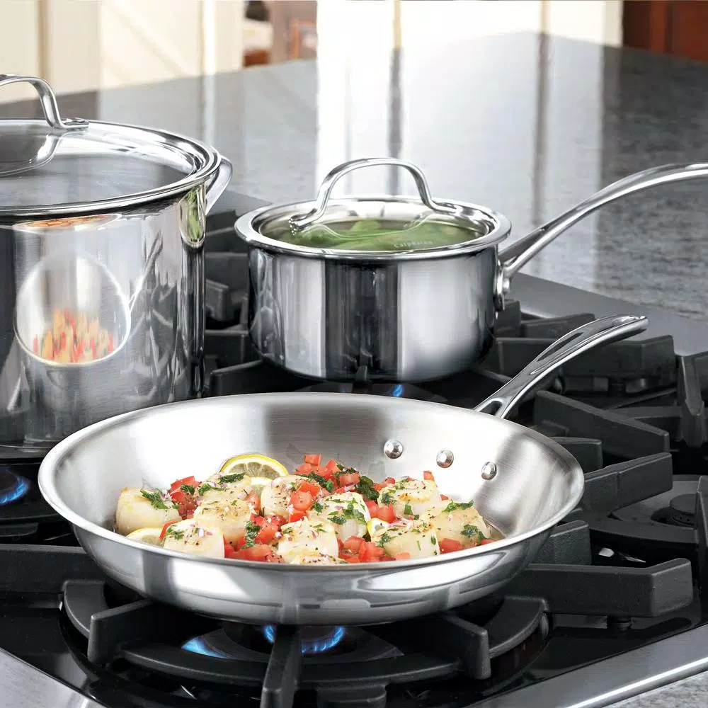 Calphalon 10-Piece Tri-Ply Stainless Steel Cookware Set with Lids