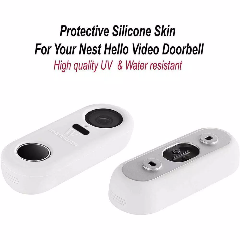 Wasserstein Silicone Protective Skin for Google Nest Hello Video Doorbell - White