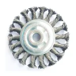 Robtec 4 in. Stainless Steel Twisted Knot Wire Wheel Brush, 5/8"-11 Threaded Arbor thumbnail 1