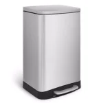 Innovaze 10.6 Gallon Brushed Stainless Steel Rectangular Step-On Trash Can with Fingerprint Resistant Finish thumbnail 1