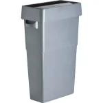 Genuine Joe 23 Gal. Slim Rectangular Space-Saving Trash Can, Gray thumbnail 2