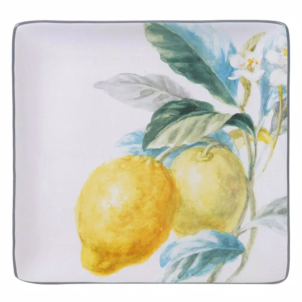 Certified International Citron 12.25 in. Stoneware Square Lemon Platter