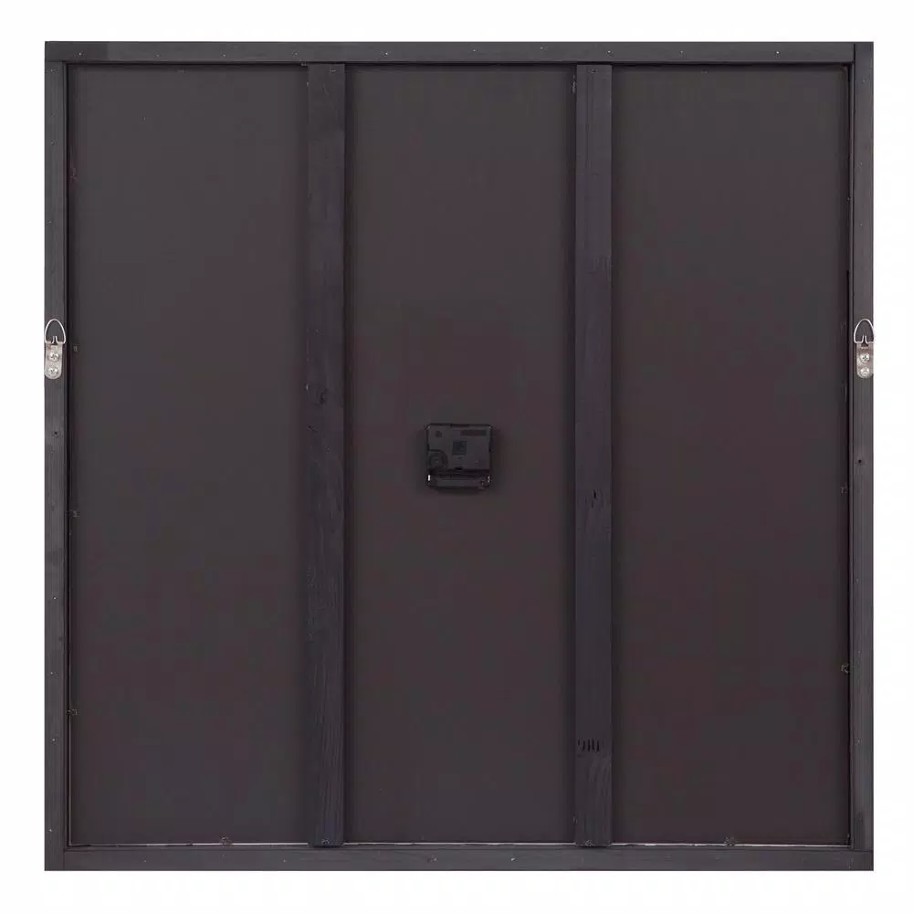 Pinnacle Modern 28 in. Black Square Wall Clock with Beveled Frame