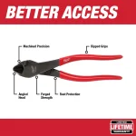 Milwaukee 8 in. Angled Head Diagonal Cutting Pliers with Dipped Grip thumbnail 2