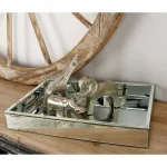 LITTON LANE 18 in. Modern Silver Decorative Mirror Tray with Polished Aluminum Exterior thumbnail 7