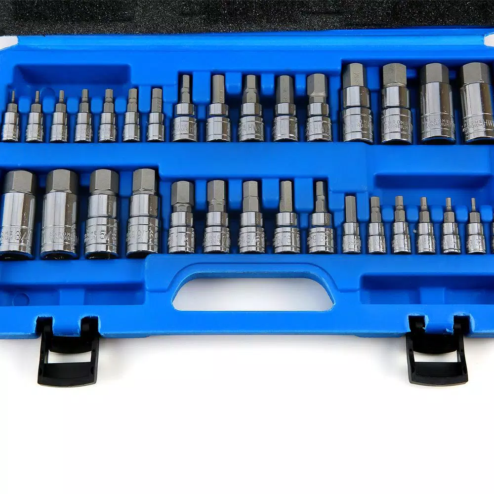 Stark 32-Piece SAE and Metric Hex Bit Socket Set, Chromium-Vanadium & S2 Steel
