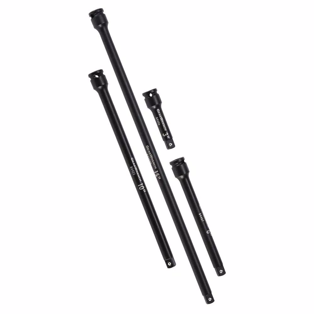 GEARWRENCH 4-Piece 3/8 in. Drive Impact Extension Set (3, 6, 10, 15 in.)