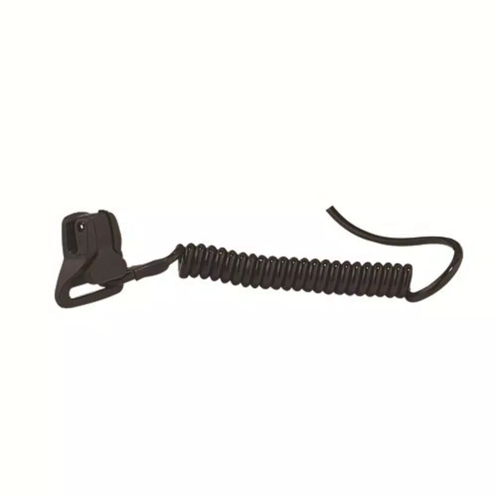 Ergodyne Squids 3158 Black Coiled Hard Hat Lanyard with Double Lock Buckle