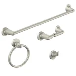 Design House Alta Bay 4-Piece Bathroom Hardware Accessory Kit, Brushed Nickel thumbnail 1