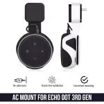 Wasserstein AC Outlet Wall Mount for Echo Dot (3rd Gen) - Flexible Smart Speaker Holder (2-Pack, White) thumbnail 2