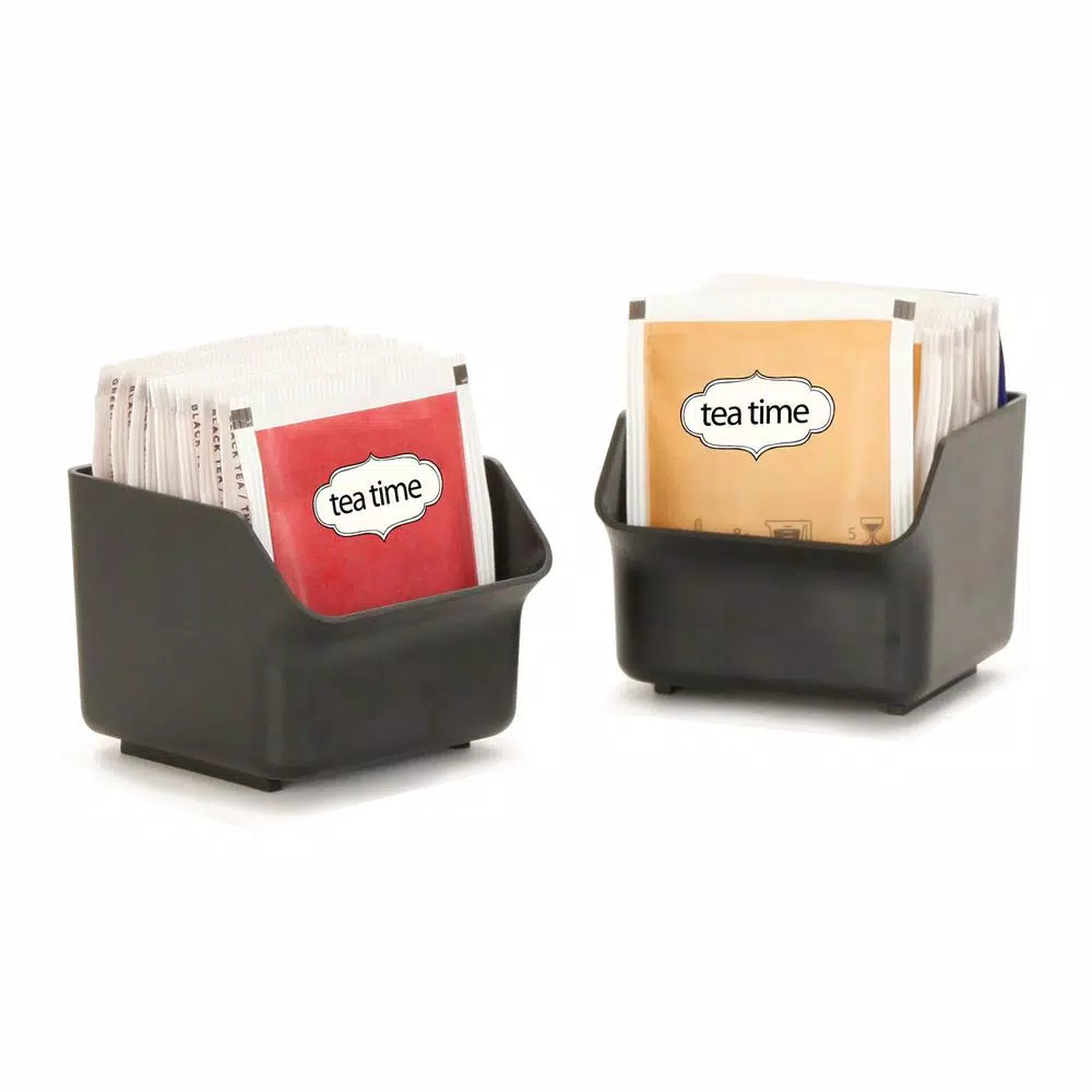Mind Reader Clutch 6-Drawer Tea Bag Organizer Holder, 90-Bag Capacity, Black