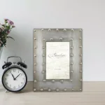Stonebriar Collection Silver Rivet Detail Metal Picture Frame, 4x6 inch, Distressed Pewter Tabletop Photo Frame thumbnail 1