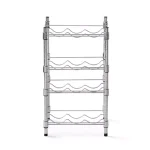 Furinno Wayar 4-Tier Silver Chrome Wine Rack, 12-Bottle Capacity Heavy Duty Steel Shelving thumbnail 1