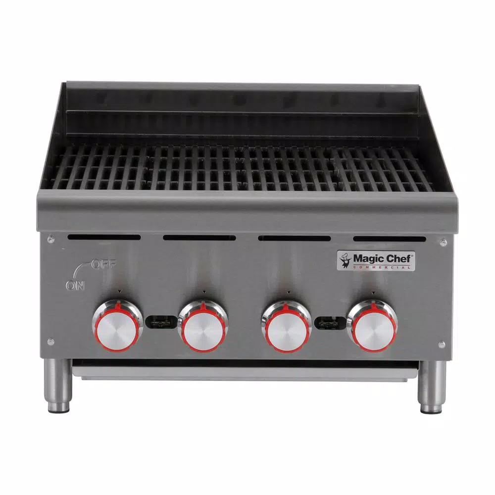 Magic Chef 24 in. Commercial Countertop Radiant Char Broiler, Stainless Steel