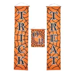 Unbranded 70 in. Trick or Treat Halloween Banner, 3-Piece Orange Polyester Indoor Wall Decor thumbnail 1