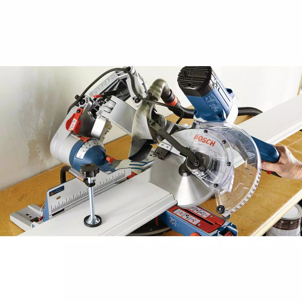 Bosch CM10GD 10 in. Dual-Bevel Sliding Glide Miter Saw with 60-Tooth Blade and Folding Leg Stand