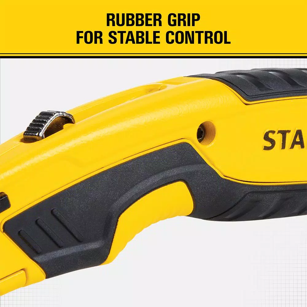 Stanley Retractable Utility Knife with 10 Bonus Steel Blades and Integrated Storage