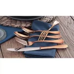 Artaste Rain 20-Piece 18/10 Stainless Steel Flatware Set, Antique Copper Finish, Service for 4 thumbnail 4