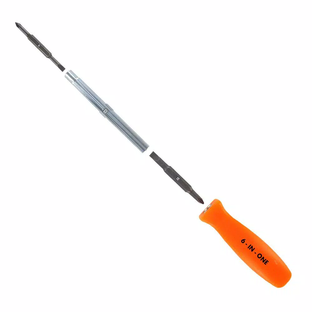 HDX 6-in-1 Screwdriver, 3-1/4 in. Shaft with Double-Sided Bits